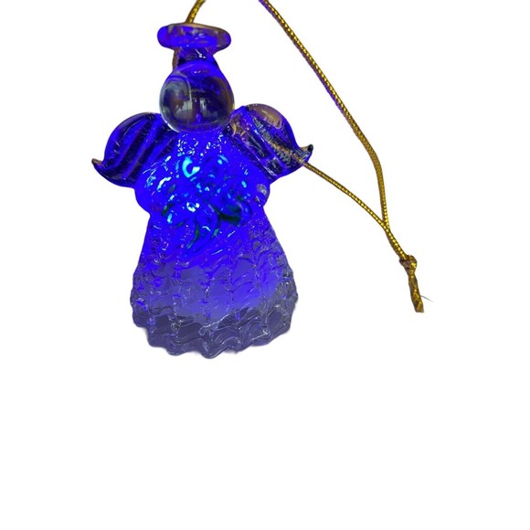 Vtg Lot of 4 Glass Angel Ornaments Christmas Color Changing Gold Green Clover - Picture 7 of 14